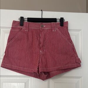 Red Striped Women's Shorts